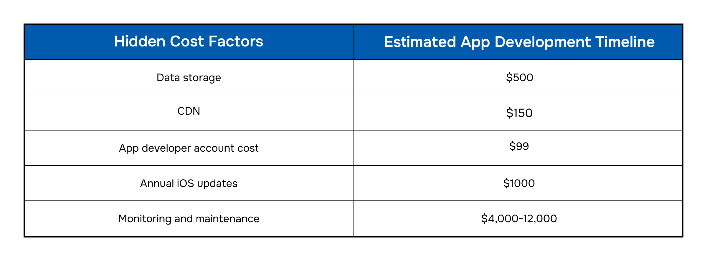 Hidden Cost of Developing an iOS Application 